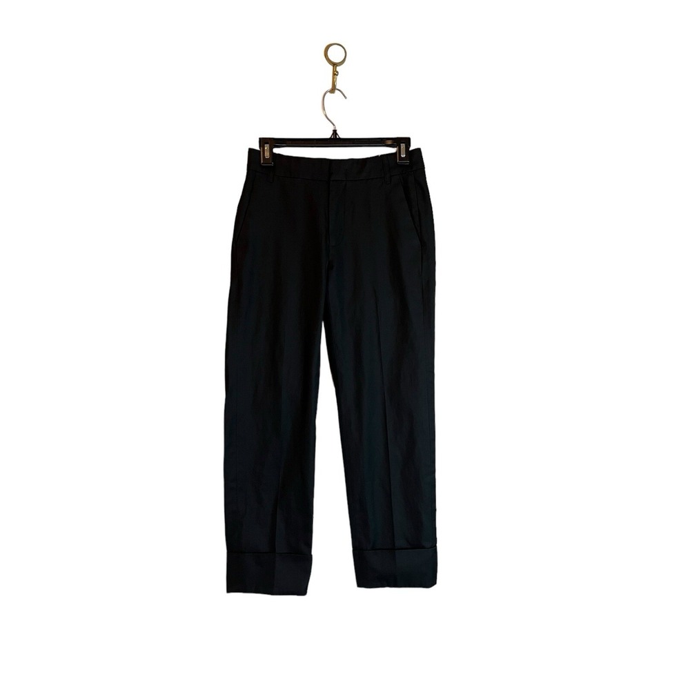 Vince Women's Trousers Size 0 Black Cuffed Hem NEW